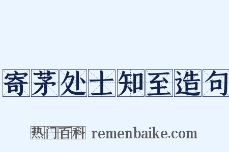 寄茅处士知至造句是什么意思的图片